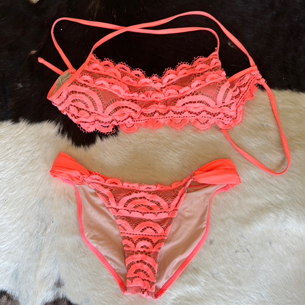 Pilyq Coral Lace Bikini